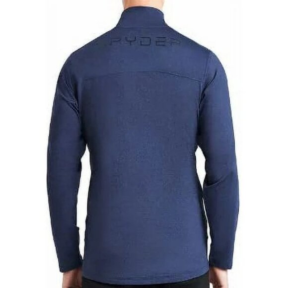Spyder Active Pullover Shirt Mens Large Blue Quarter Zip Stretch Activewear NEW - Picture 2 of 12
